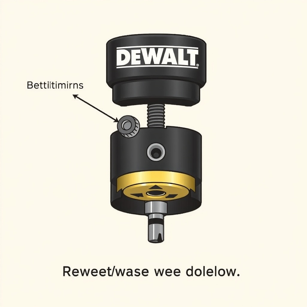 A simple illustration showing the cross-section of a DeWalt DCD791 spindle with the retain